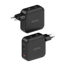 Cargador de pared gan aisens asch-140w3p031-bk/ 2xusb tipo-c/ 1xusb/ 140w