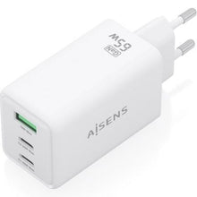 Cargador de pared gan aisens asch-65w3p072-w/ 2xusb tipo-c/ 1xusb/ 65w/ blanco