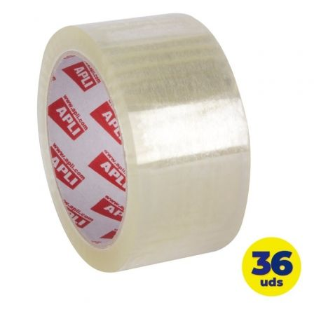 Cinta adhesiva de embalaje transparente apli 11592/ 4.8cm x 66m/ 36 unidades