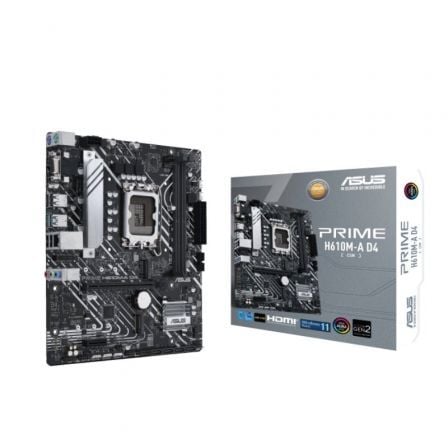 Placa base asus prime h610m-a d4-csm/ socket 1700/ ddr4/ pcie 4.0/ micro atx
