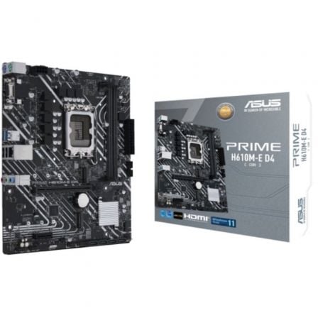 Placa base asus prime h610m-e d4-csm/ socket 1700/ ddr4/ pcie 4.0/ micro atx