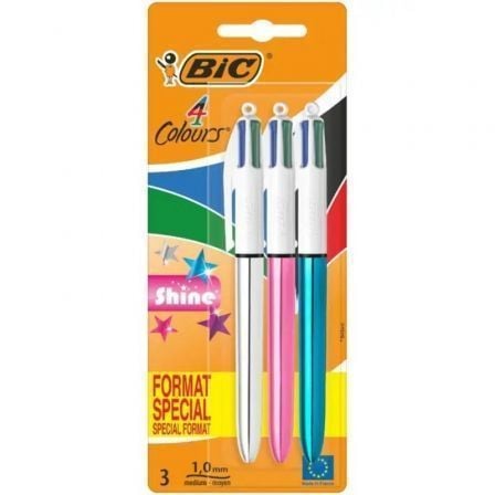 Bolígrafos De Tinta De Aceite Retráctil Bic 4 Colors Shine