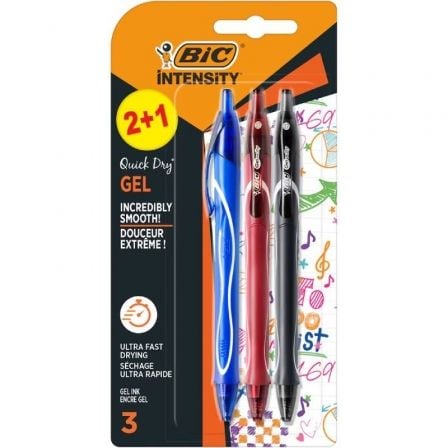 Bolígrafo De Tinta De Gel Retráctil Bic Gelocity Quick Dry