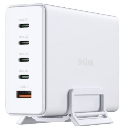 Cargador sobremesa gan d-link dcf-241/e/ 4xusb tipo-c/ 1xusb/ 240w