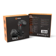 Auriculares bluetooth krom kall con estuche de carga/ autonomía 4h/ negros