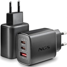 Cargador de pared gan ngs era 65w/ 2xusb tipo-c/ 1xusb/ 65w