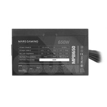 Fuente de alimentación mars gaming mpiii650/ 650w/ ventilador 12cm