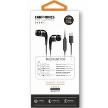 Auriculares intrauditivos tech one tech eartech tec1305/ con micrófono/ usb tipo-c/ negros
