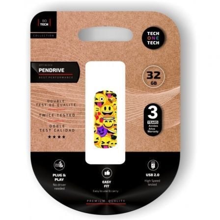 Pendrive 32Gb Tech One Tech Emoji Collage Usb 2.0