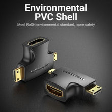 Adaptador hdmi 2 en 1 vention agfb0/ hdmi hembra - micro hdmi macho - mini hdmi macho