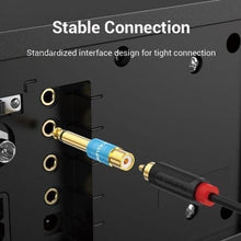 Adaptador jack vention vdd-c03/ rca hembra - jack 6.5 macho/ azul